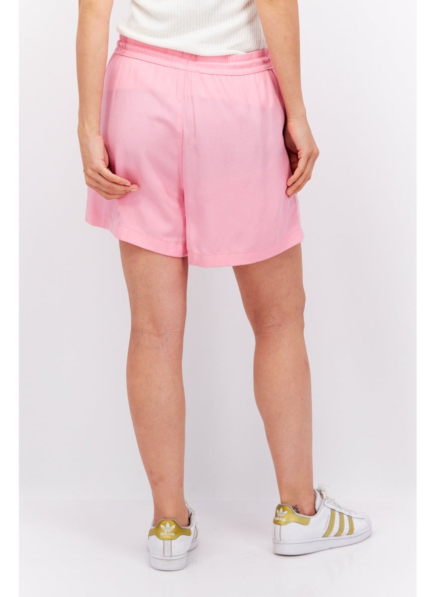 Women Plain Basic Shorts, Pink
