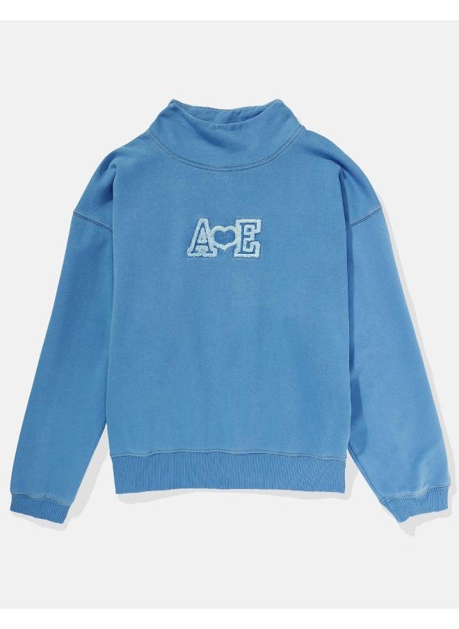 AE Mock Neck Logo Sweatshirt