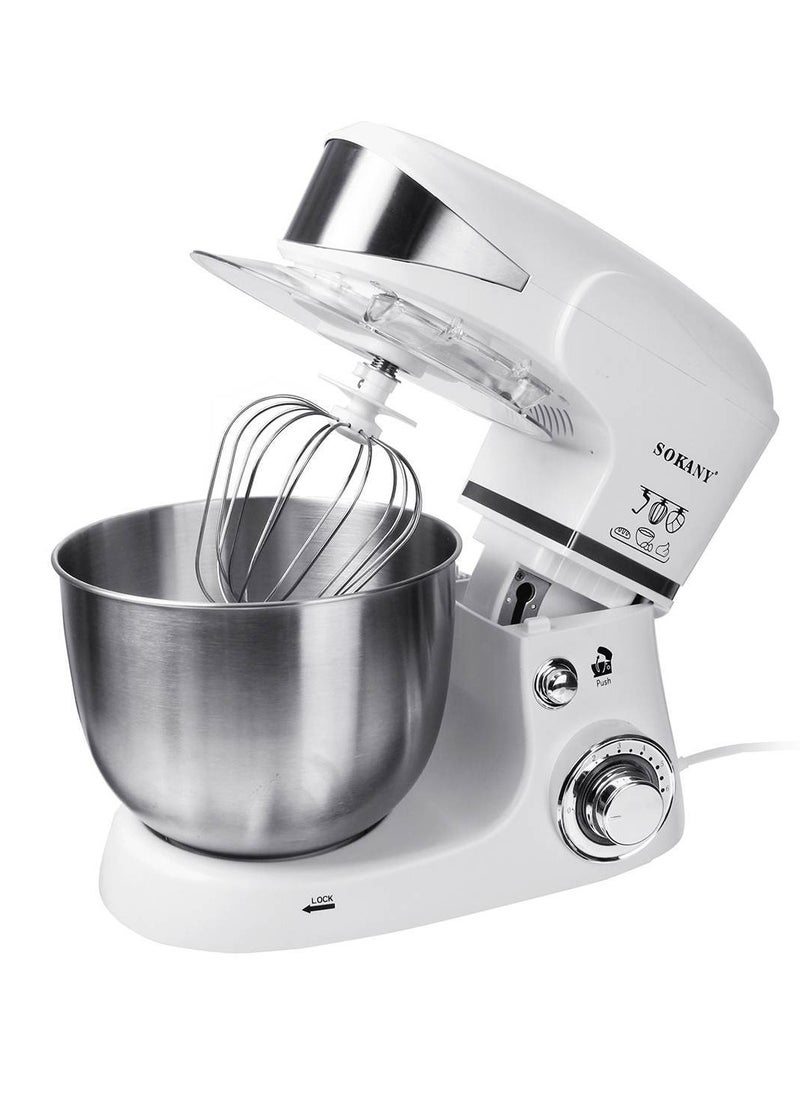 Stand Mixer, 5 liters, 1000 watts, Multi-function Kitchen Machine, with Lid Splash-Proof SC-206 White