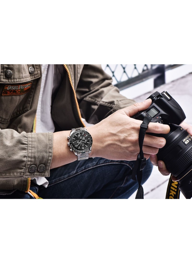 Watches for Men Watch Quartz Luxury Stainless Steel Water Resistant Chronograph Watch 5140