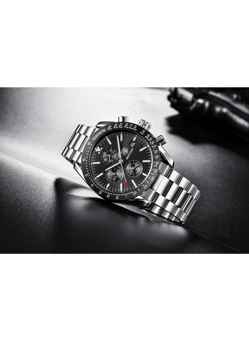 Watches for Men Watch Quartz Luxury Stainless Steel Water Resistant Chronograph Watch 5140
