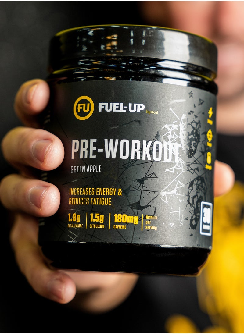 Pre Workout Green Apple Powder Increase Energy Muscle Pump and Anti Fatigue 300 Grams