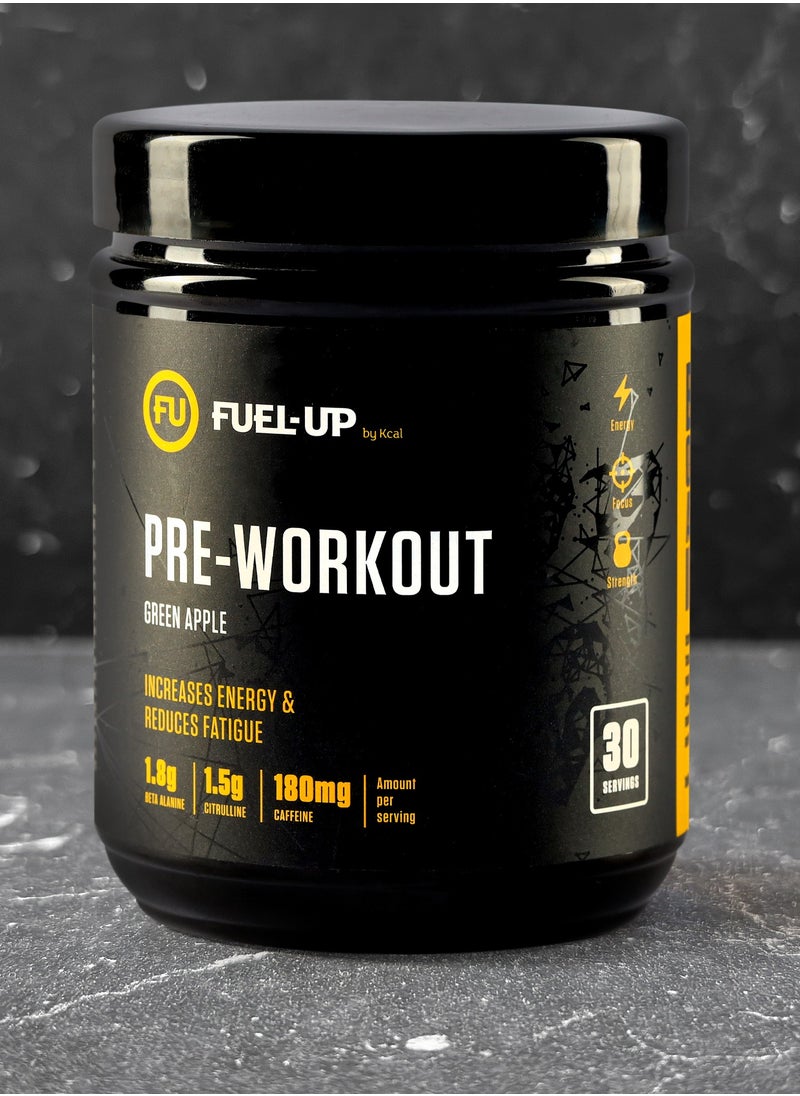 Pre Workout Green Apple Powder Increase Energy Muscle Pump and Anti Fatigue 300 Grams