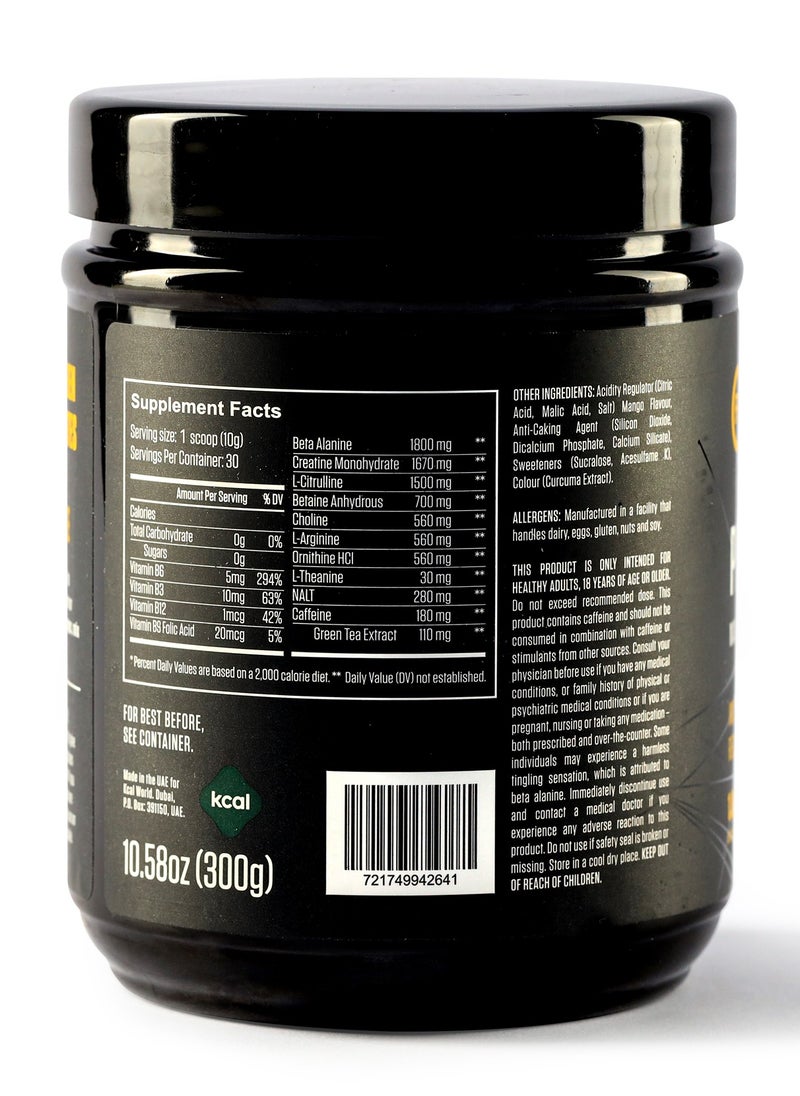 Pre Workout Mango Powder Increase Energy Muscle Pump and Anti Fatigue 300 Grams