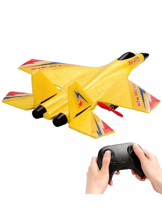 RC Plane SU-27 Drone with 2.4GHZ 2CH, Remote Channel Remote Control Airplane, Control Flying Paper Aircraft Toys Indoors & Outdoors Easy to Fly Best Gift for Adults and Children