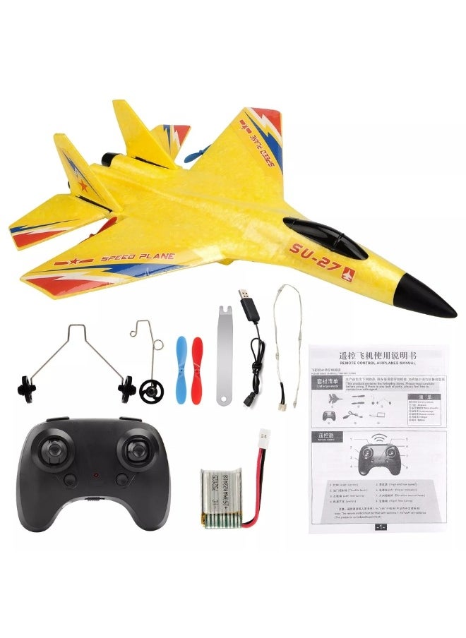 RC Plane SU-27 Drone with 2.4GHZ 2CH, Remote Channel Remote Control Airplane, Control Flying Paper Aircraft Toys Indoors & Outdoors Easy to Fly Best Gift for Adults and Children