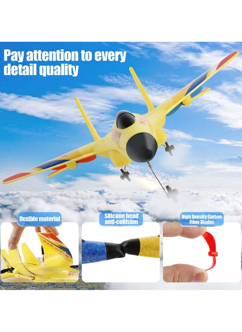RC Plane SU-27 Drone with 2.4GHZ 2CH, Remote Channel Remote Control Airplane, Control Flying Paper Aircraft Toys Indoors & Outdoors Easy to Fly Best Gift for Adults and Children