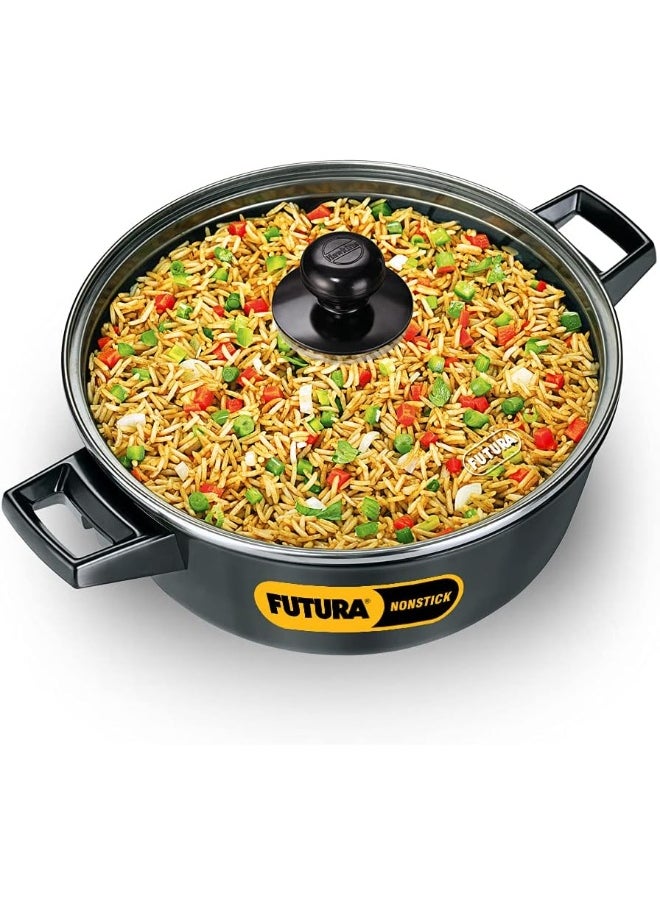 Hawkins Futura Nonstick Cook n Serve Stewpot With Glass Lid, 3 Litres, Black