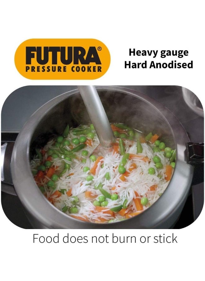 2 Liters Futura Hard Anodised Aluminium Pressure Cooker,Induction Compatible,Gray
