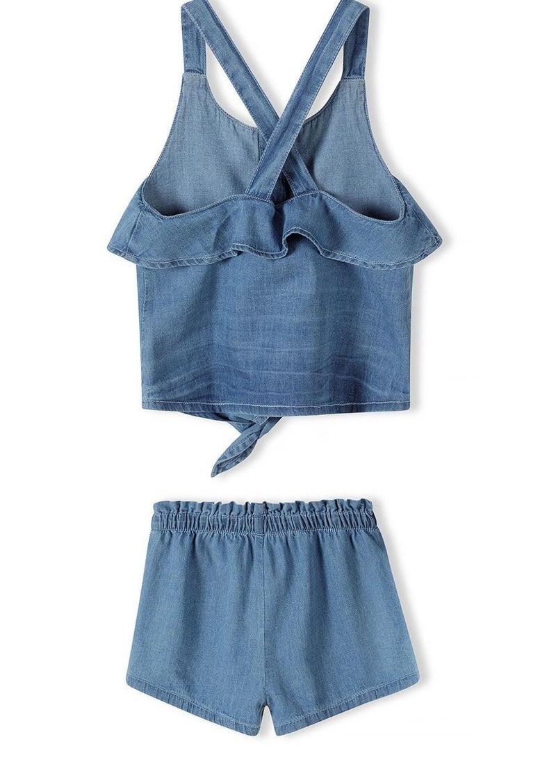 Kids Girls Chambray Top And Short Set