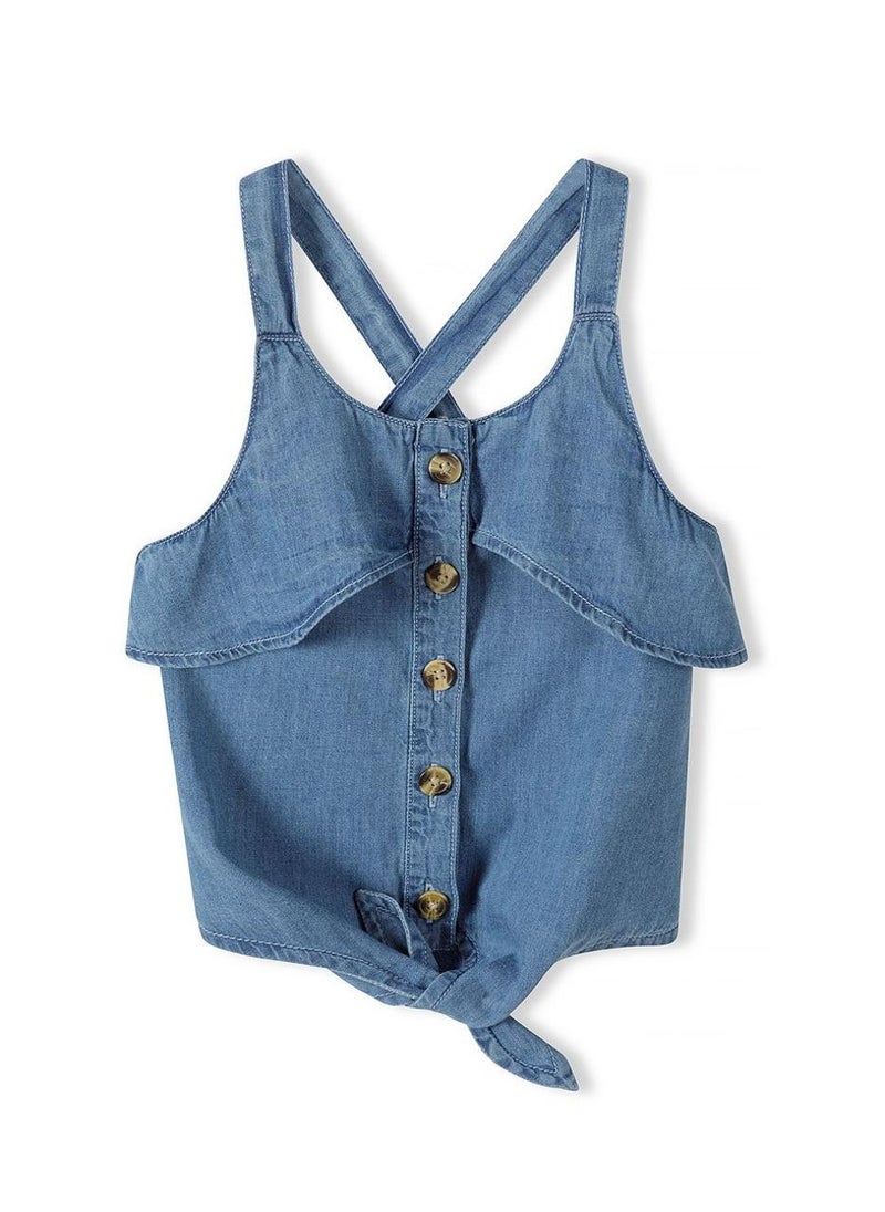 Kids Girls Chambray Top And Short Set