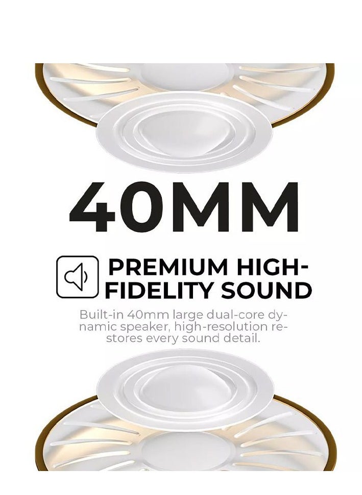 Bluetooth Headphones Over Ear, Active Noise Cancelling Wireless 5.3V Headphones, 50H Playtime, HiFi Stereo Headphones Wireless, Soft Ear Pad, Built-In Mic, Foldable Headphones for Phone/PC- Black