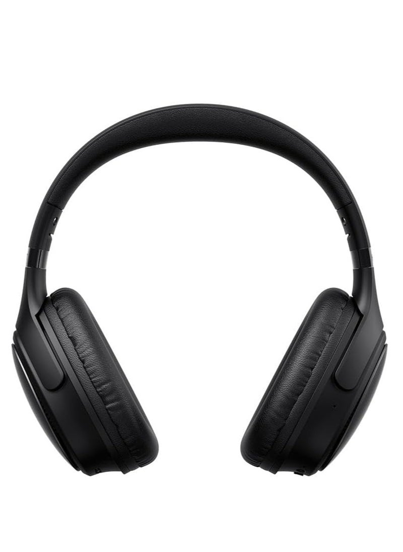 Bluetooth Headphones Over Ear, Active Noise Cancelling Wireless 5.3V Headphones, 50H Playtime, HiFi Stereo Headphones Wireless, Soft Ear Pad, Built-In Mic, Foldable Headphones for Phone/PC- Black