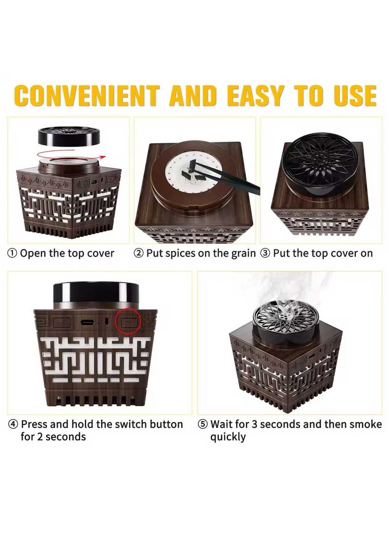 Bakhoor Arabic Electric Incense Oud Burner with Full Quran Muslim Speaker Remote and App Control