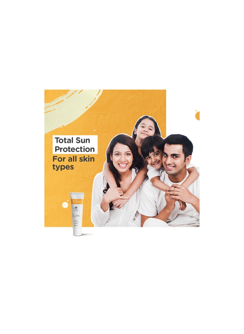 UV Doux Blue Light Tinted Sunscreen Gel SPF 50 PA+++ Broad Specturm | Blue Light & UVA/UVB Protection | Matte Finish with Sweat & Water Resistance For Men & Women | For All Skin Types, 50g