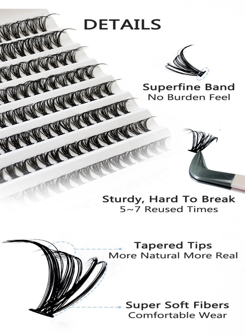 200Pcs D Curling Eyelashes MIX8-16mm Natural Eyelashes Volume Soft DIY Personalized Eyelashes Reusable Black for Make up
