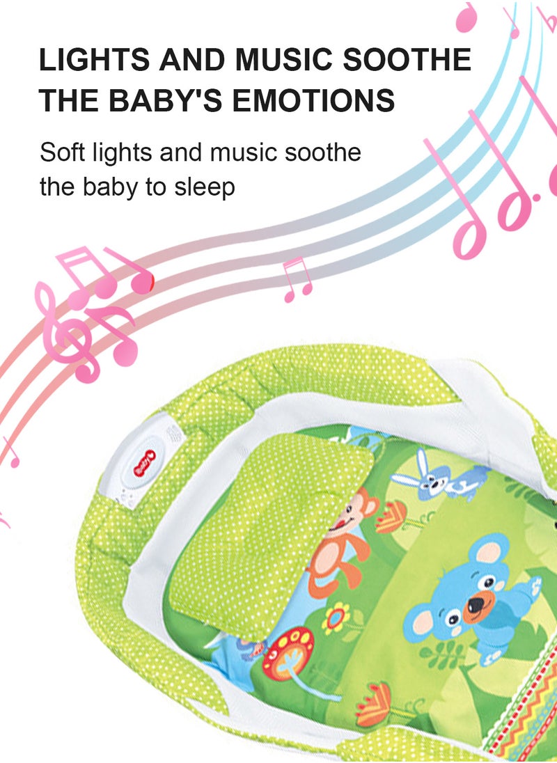 Portable Foldable Baby Bed With Light Music And Diaper Changing Table For Newborn Baby Nap Bed Suitable For Travel And Home Use 75*41*14cm