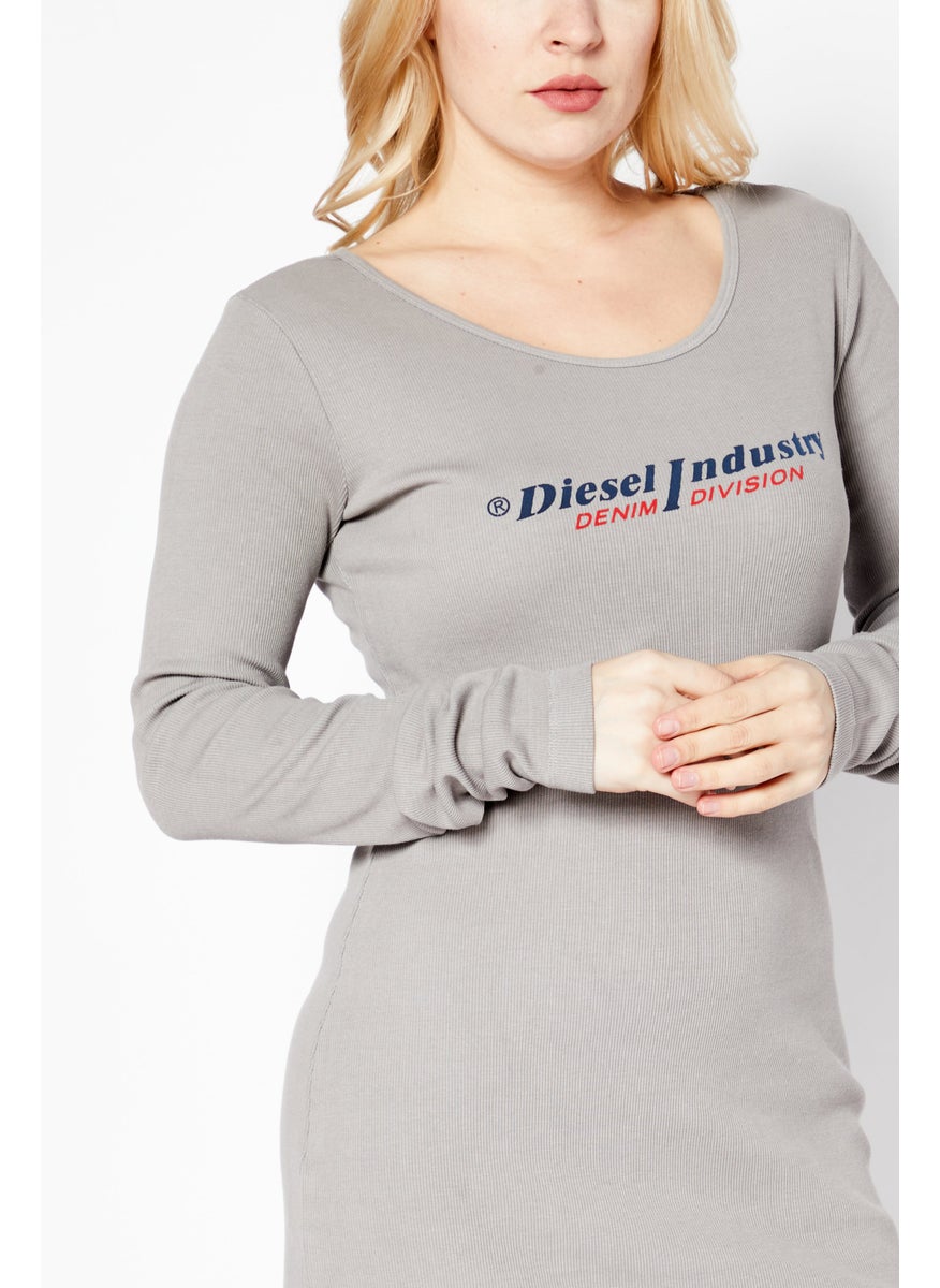 Women Brand Logo Mini Dress, Grey