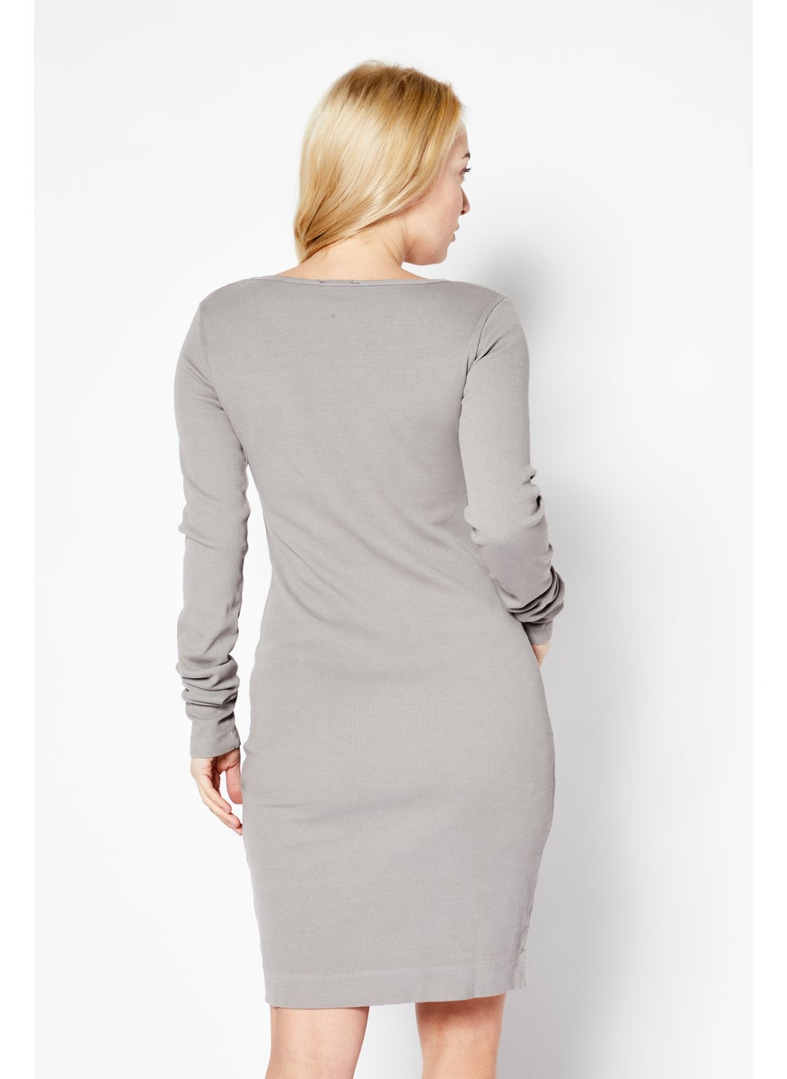 Women Brand Logo Mini Dress, Grey