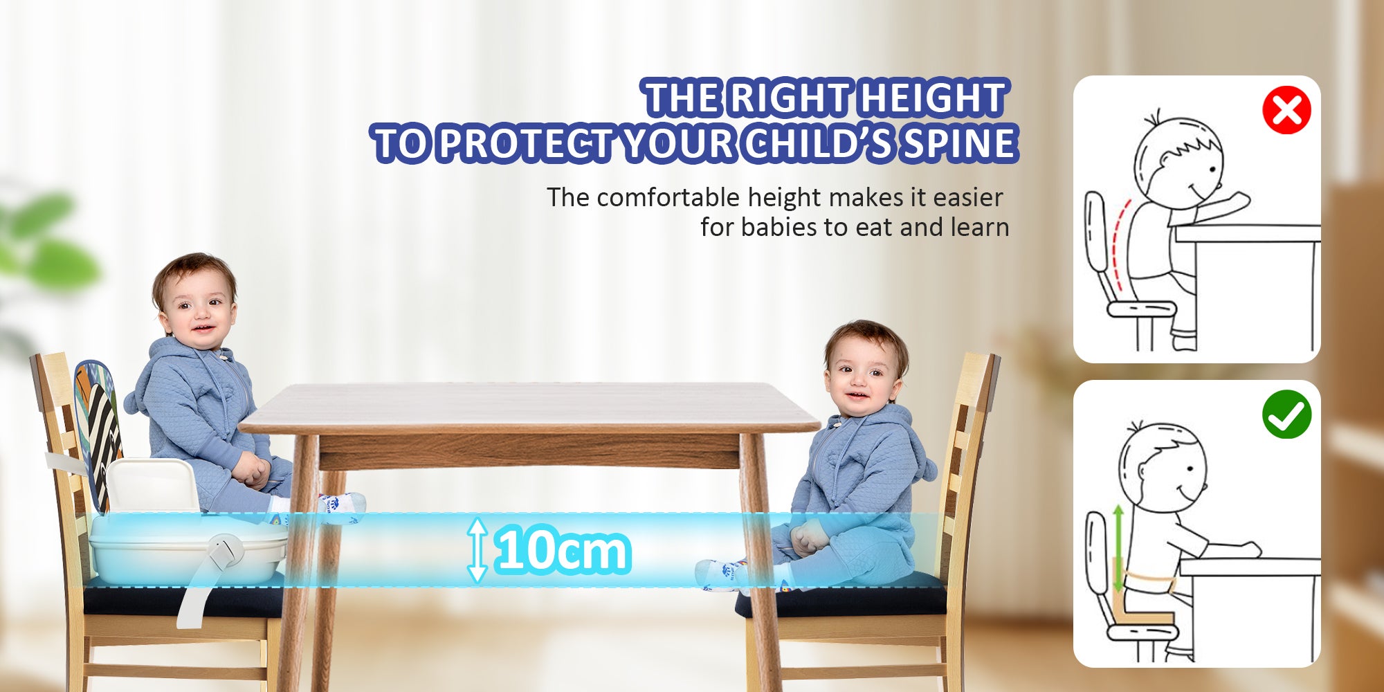 Toddler Booster Chair Baby Table Chair Baby Booster Seat For Foldable  Dining Table With Music and Storage Box
