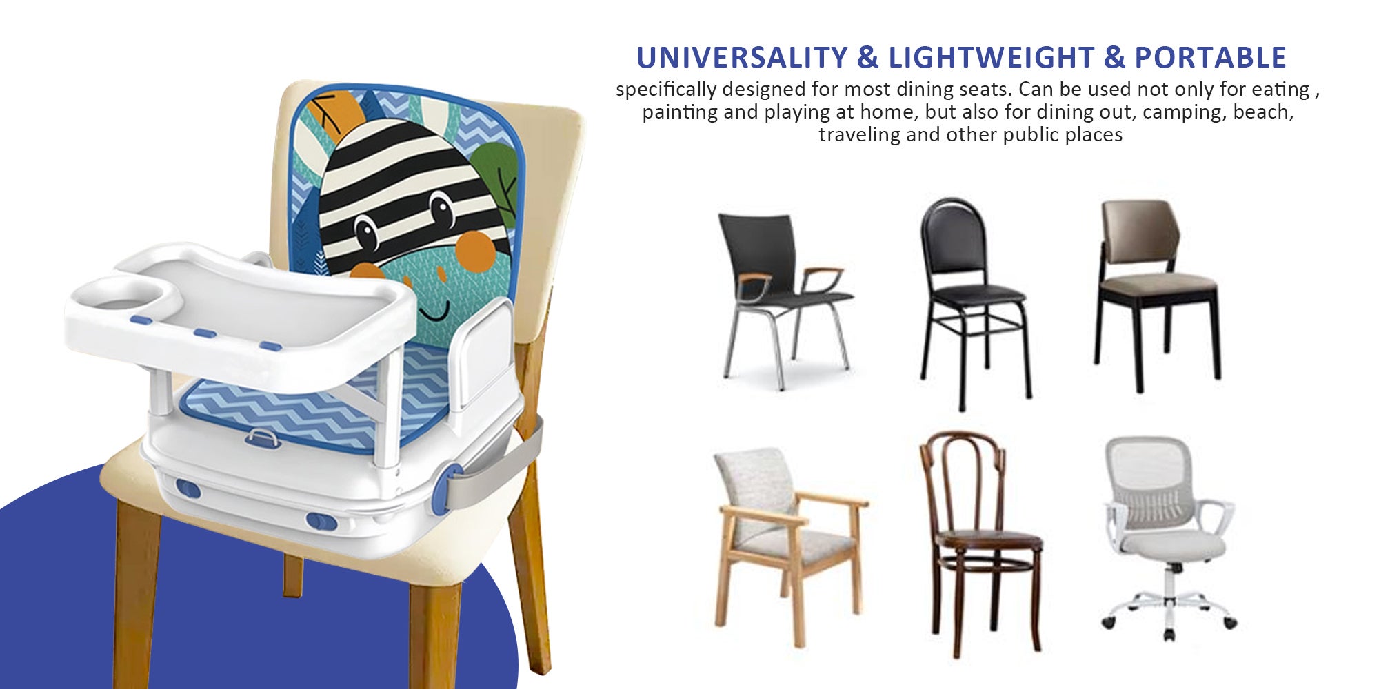 Toddler Booster Chair Baby Table Chair Baby Booster Seat For Foldable  Dining Table With Music and Storage Box