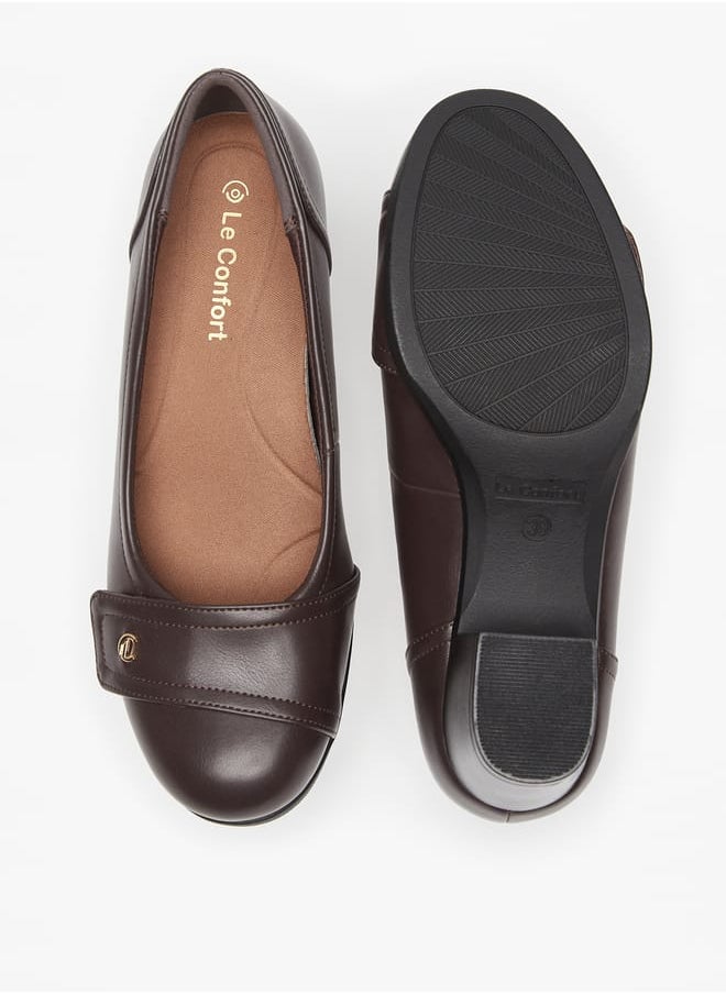 Womens Solid Slip-On Shoes With Block Heels
