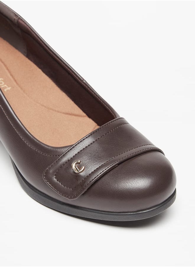 Womens Solid Slip-On Shoes With Block Heels