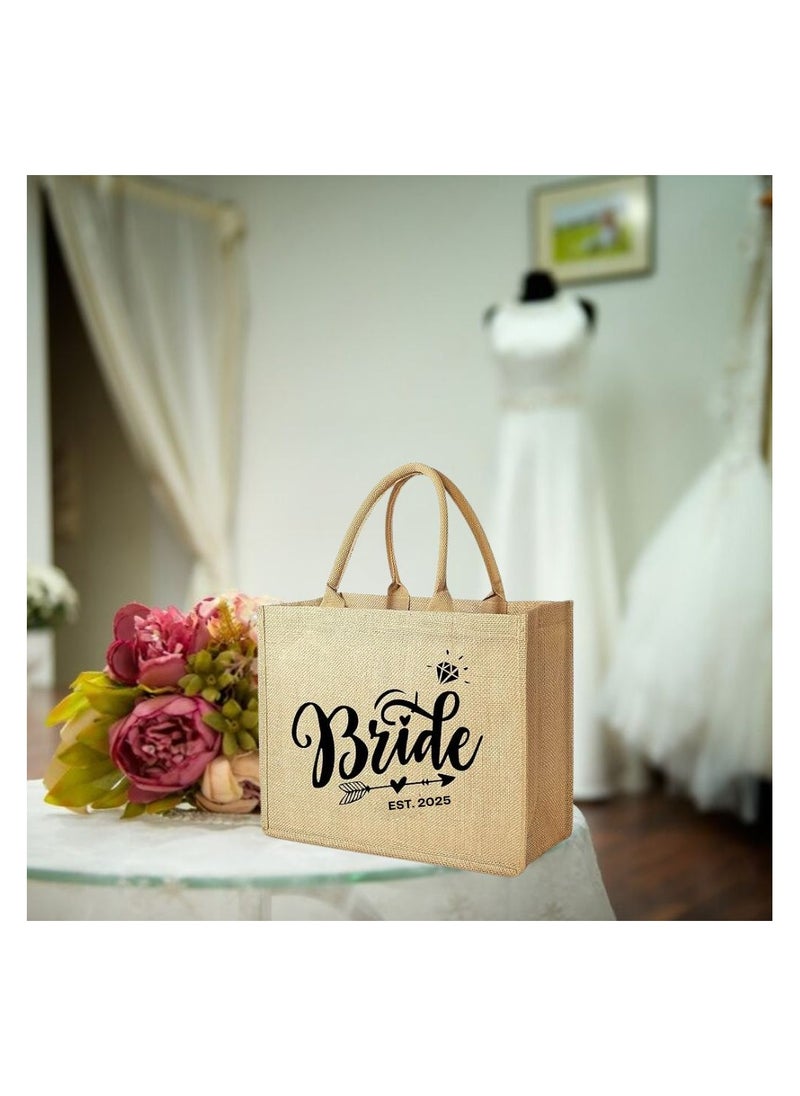 Jute Tote Bag-Bride Est-Wedding Party Gift Bag For Bridesmaids And Guests-Wedding Party Favors