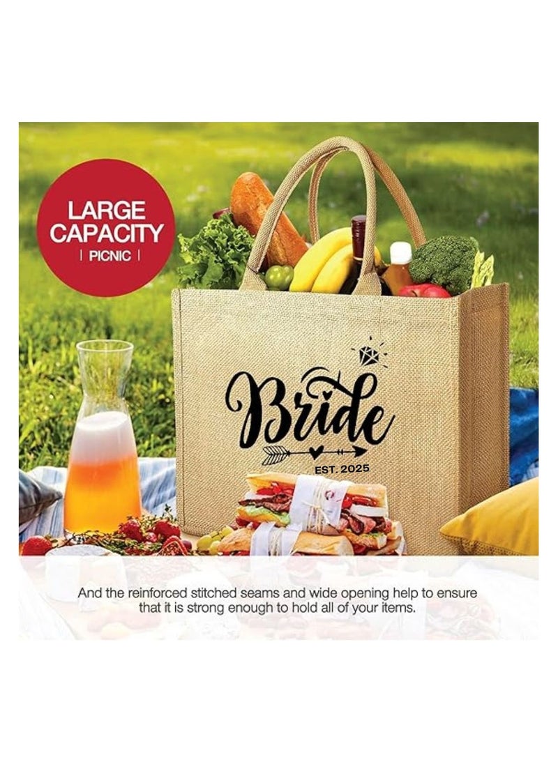 Jute Tote Bag-Bride Est-Wedding Party Gift Bag For Bridesmaids And Guests-Wedding Party Favors