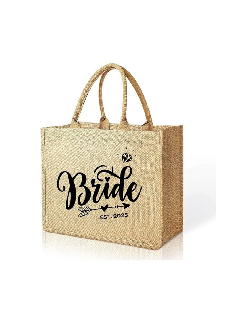 Jute Tote Bag-Bride Est-Wedding Party Gift Bag For Bridesmaids And Guests-Wedding Party Favors