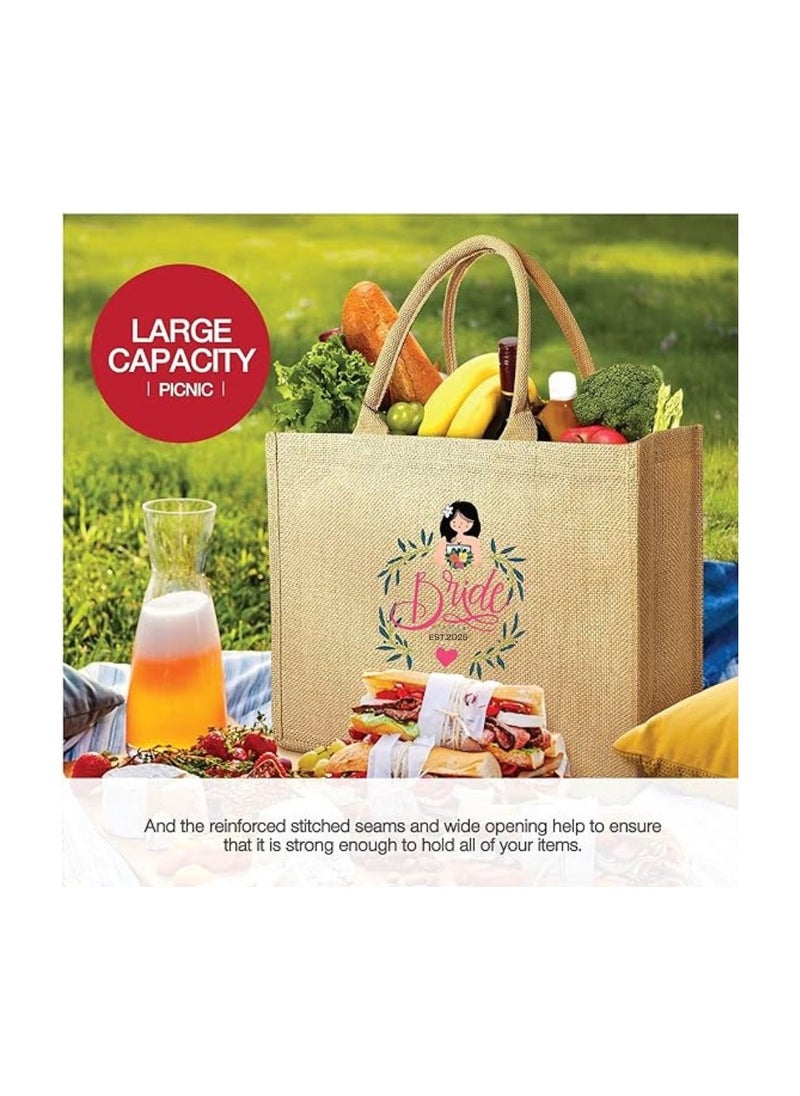 Jute Tote Bag-Bride Est-Wedding Party Gift Bag For Bridesmaids And Guests-Wedding Party Favors