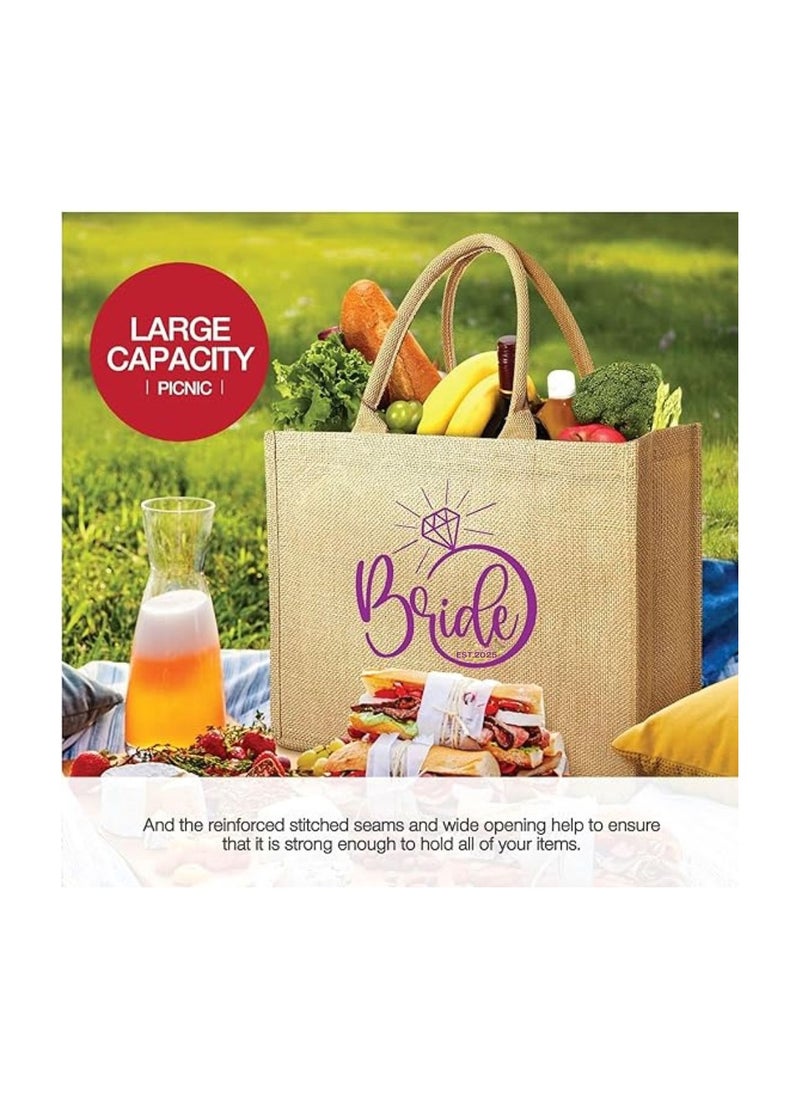 Jute Tote Bag-Bride Est-Wedding Party Gift Bag For Bridesmaids And Guests-Wedding Party Favors