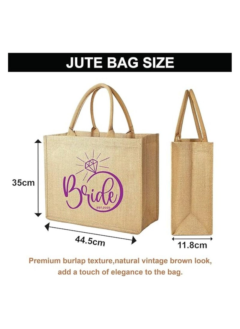 Jute Tote Bag-Bride Est-Wedding Party Gift Bag For Bridesmaids And Guests-Wedding Party Favors
