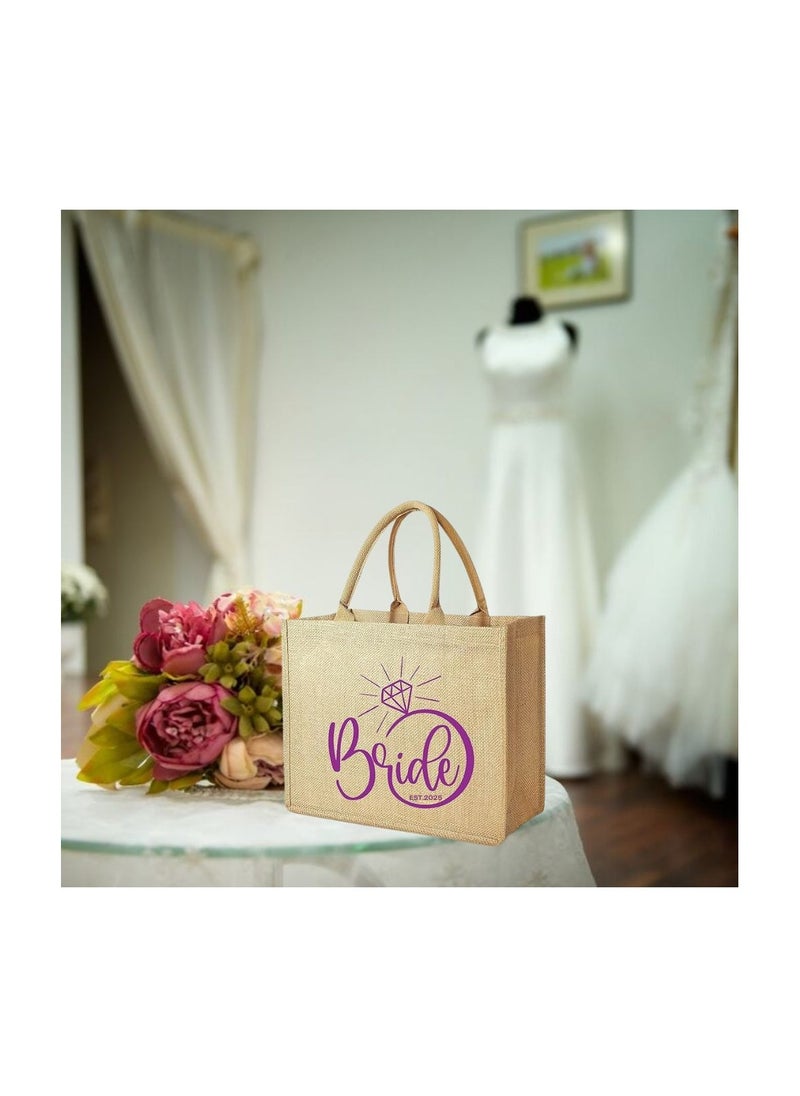 Jute Tote Bag-Bride Est-Wedding Party Gift Bag For Bridesmaids And Guests-Wedding Party Favors