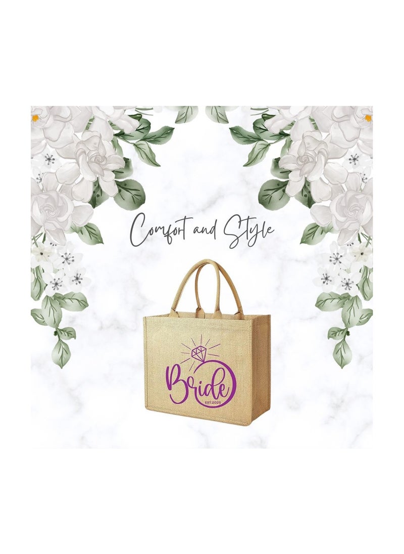 Jute Tote Bag-Bride Est-Wedding Party Gift Bag For Bridesmaids And Guests-Wedding Party Favors