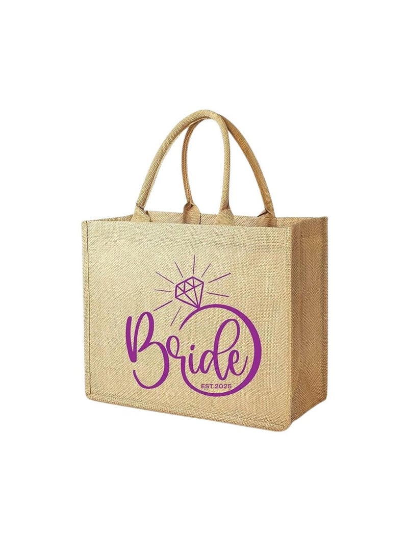 Jute Tote Bag-Bride Est-Wedding Party Gift Bag For Bridesmaids And Guests-Wedding Party Favors