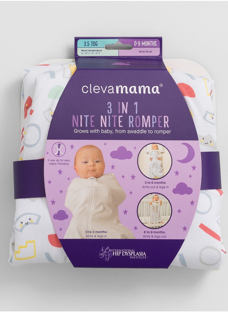 3 In 1 Nite Romper 3.5 Tog - Yellow, 0 - 9 Months