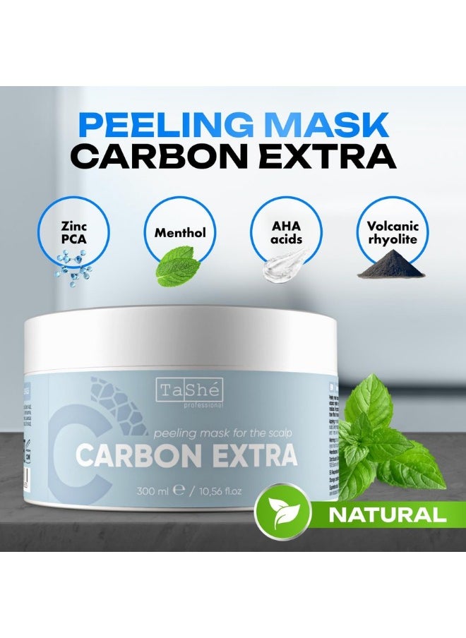 Cleansing Peeling Mask “CARBON EXTRA”. Effectively Cleanses The Scalp From Sebum And Impurities Without Drying Out The Scalp, 300 ml.