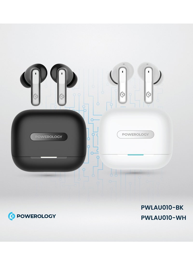 Hybrid ANC+ENC 6MIC True Wireless Buds/ V5.3 Bluetooth/ 50ms Low Latency / 6H Playtime / 50H Standby Time/ Dual EQ Mode - Black
