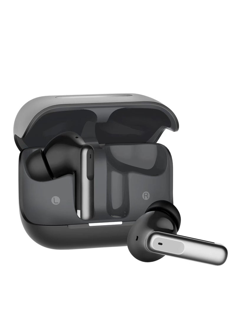 Hybrid ANC+ENC 6MIC True Wireless Buds/ V5.3 Bluetooth/ 50ms Low Latency / 6H Playtime / 50H Standby Time/ Dual EQ Mode - Black