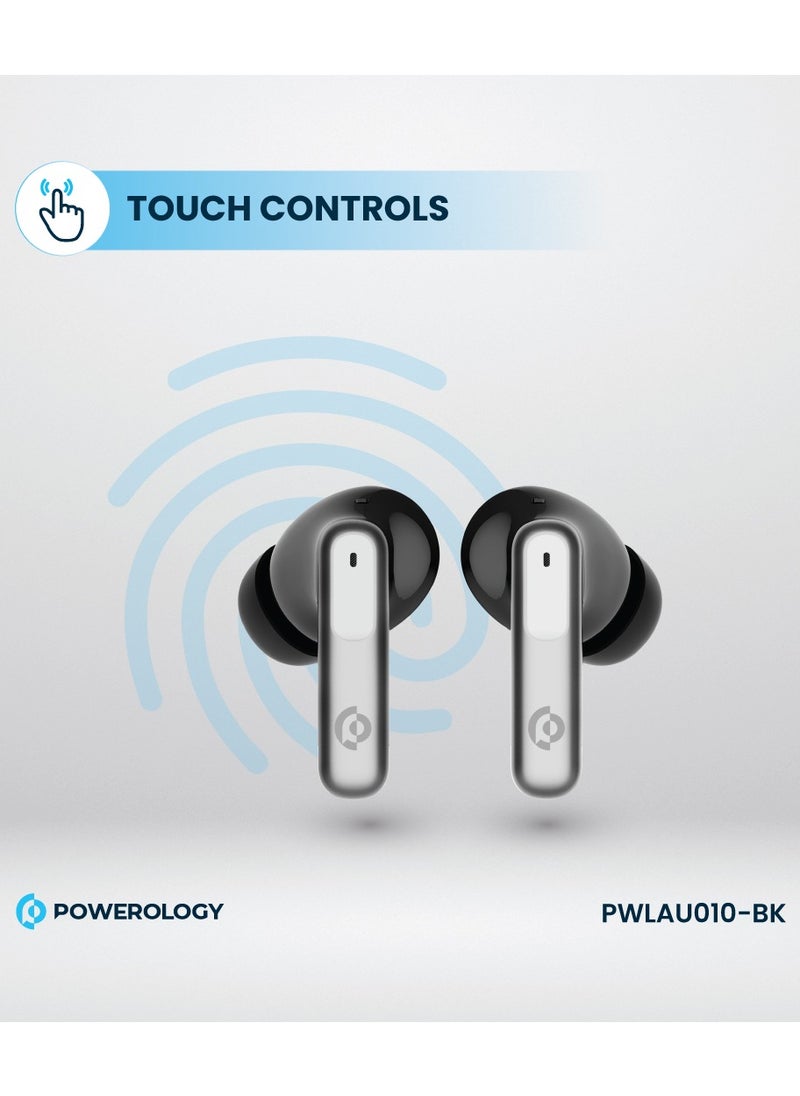 Hybrid ANC+ENC 6MIC True Wireless Buds/ V5.3 Bluetooth/ 50ms Low Latency / 6H Playtime / 50H Standby Time/ Dual EQ Mode - Black