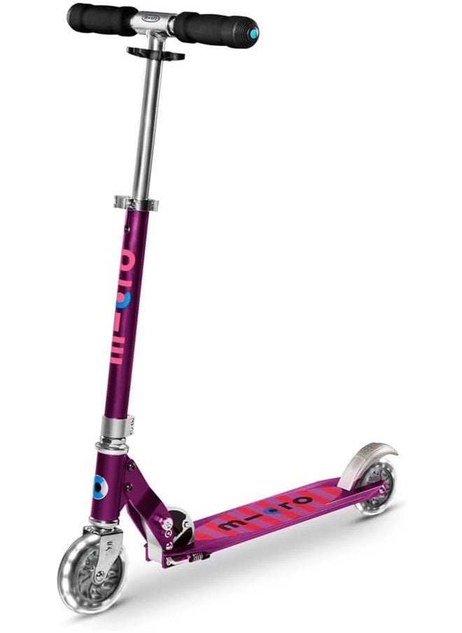Micro - Sprite Stripe LED Scooter - Purple | Scooters | Scooter for Boys | Scooter for Kids | Kids Scooter | Outdoor Scooter| Ride on Scooter | Scooter for Girls