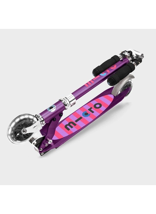 Micro - Sprite Stripe LED Scooter - Purple | Scooters | Scooter for Boys | Scooter for Kids | Kids Scooter | Outdoor Scooter| Ride on Scooter | Scooter for Girls