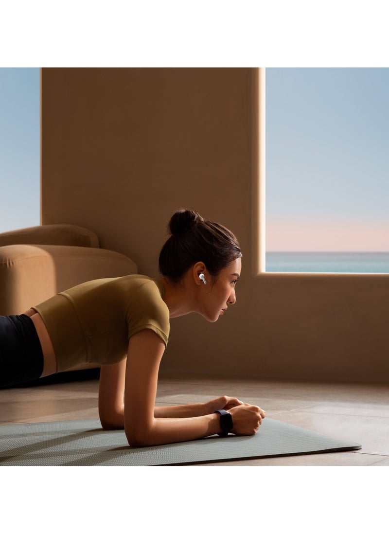 Hybrid ANC+ENC 6MIC True Wireless Buds/ V5.3 Bluetooth/ 50ms Low Latency / 6H Playtime / 50H Standby Time/ Dual EQ Mode - White