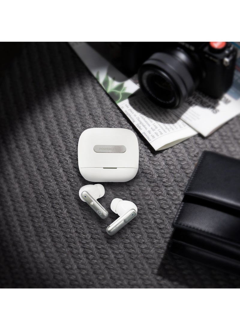 Hybrid ANC+ENC 6MIC True Wireless Buds/ V5.3 Bluetooth/ 50ms Low Latency / 6H Playtime / 50H Standby Time/ Dual EQ Mode - White