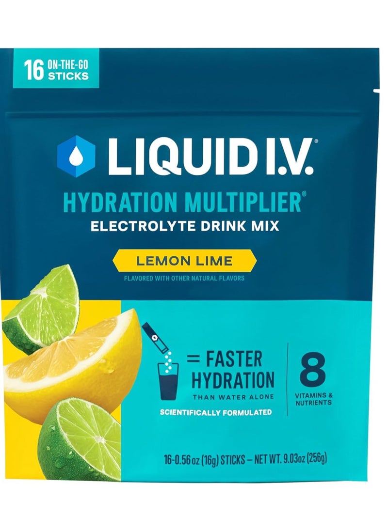 Hydration Multiplier Electrolyte Drink Mix, Lemon Lime, 16 Sticks each 0.56 oz Packaging May Vary
