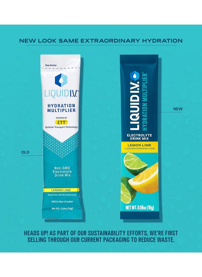 Hydration Multiplier Electrolyte Drink Mix, Lemon Lime, 16 Sticks each 0.56 oz Packaging May Vary