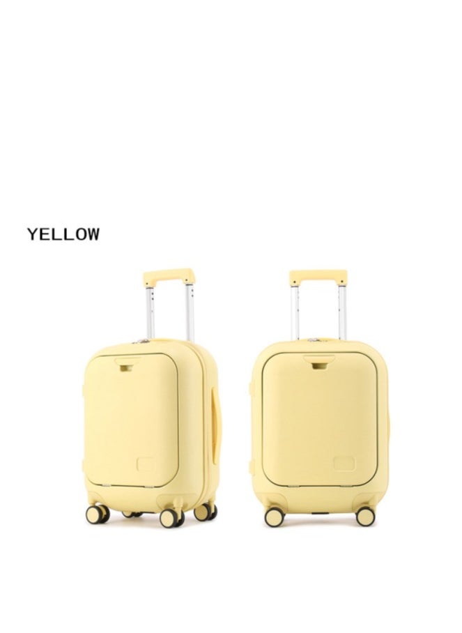 Skycare Carry On Luggage - Durable Hardside Suitcases with  USB Front Laptop Pocket, Aluminum Frame, and TSA Lock - Available in 18
