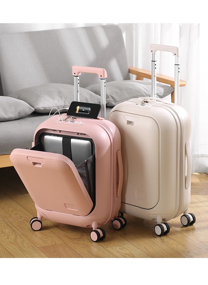 Skycare Carry On Luggage - Durable Hardside Suitcases with USB Front Laptop Pocket, Aluminum Frame, and TSA Lock - Available in 18