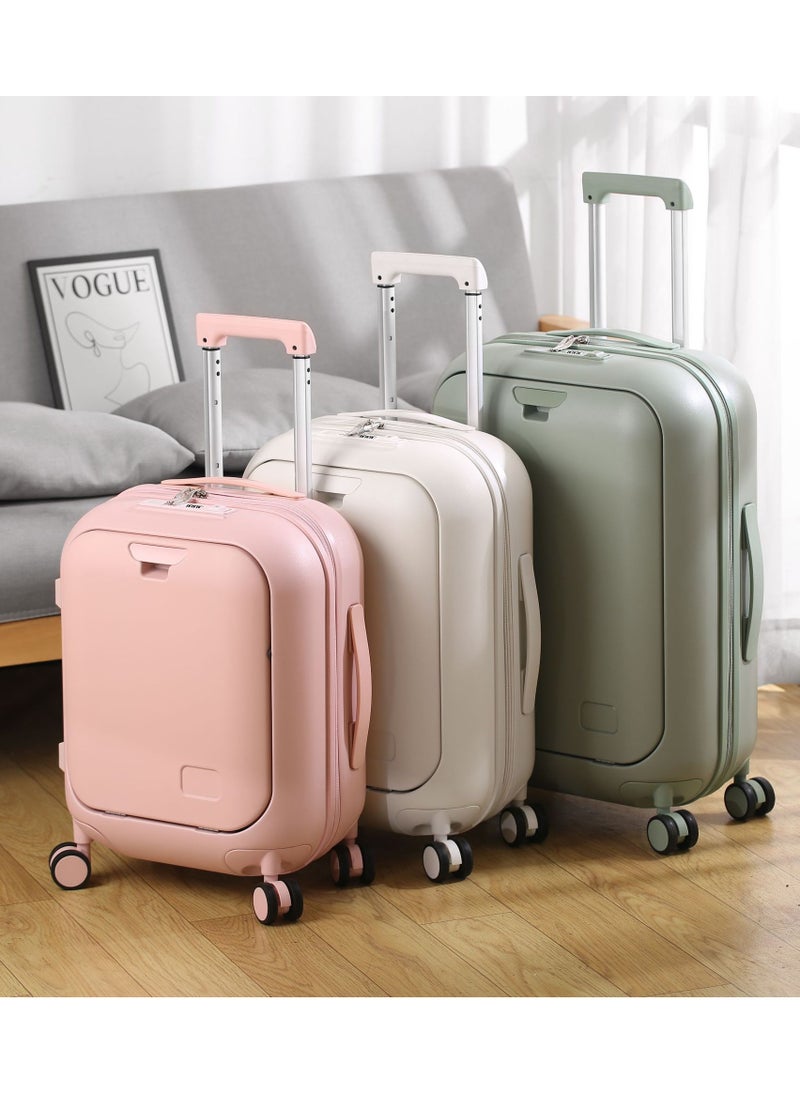 Skycare Carry On Luggage - Durable Hardside Suitcases with USB Front Laptop Pocket, Aluminum Frame, and TSA Lock - Available in 18